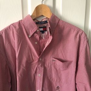 Red & White Squared Dress Shirt